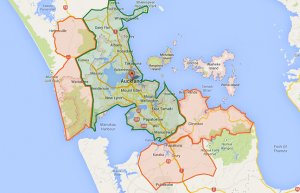 Auckland rubbish removal locations highlighted on a map